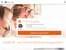 Tablet Screenshot of anwalt.de